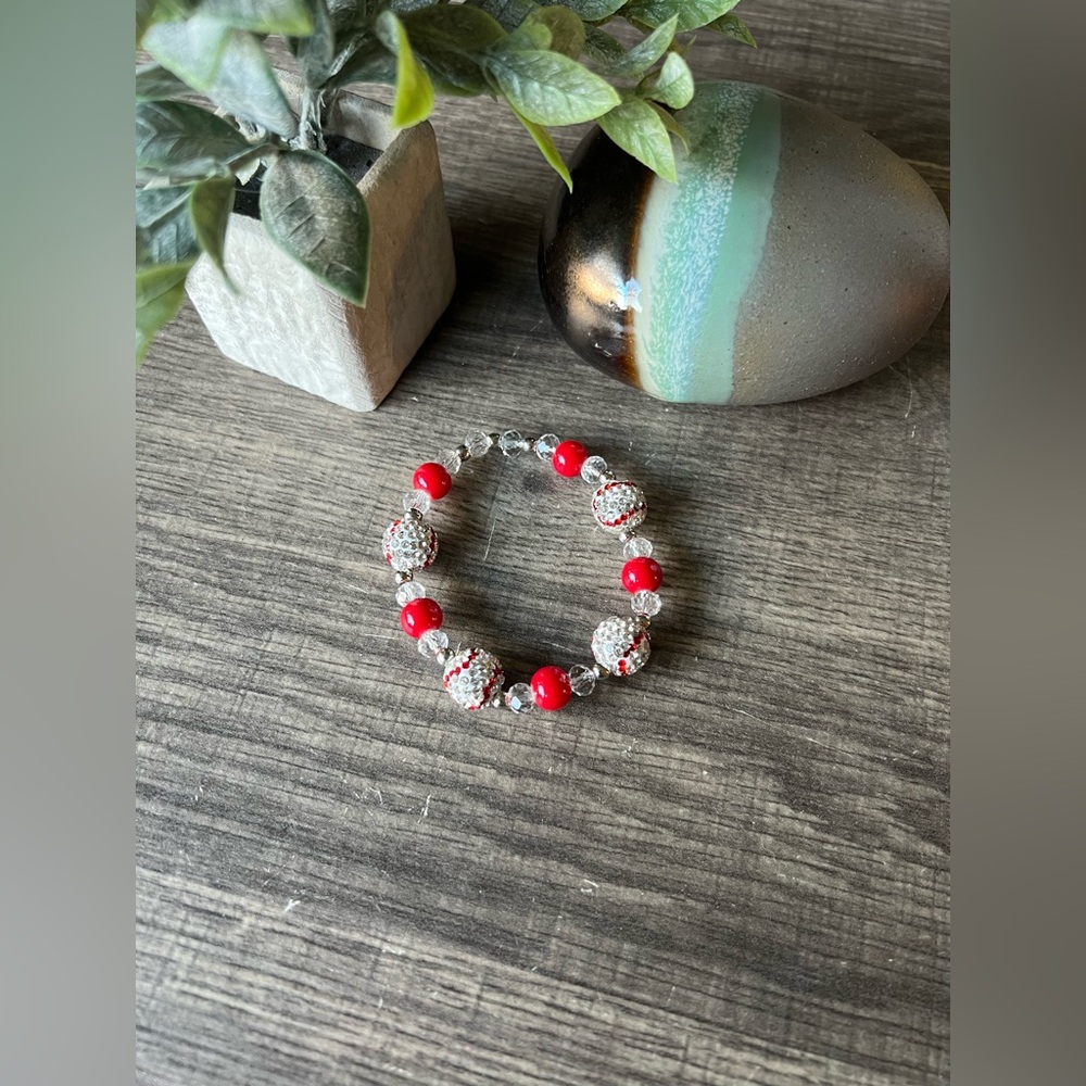 Rhinestone Baseball Bracelet